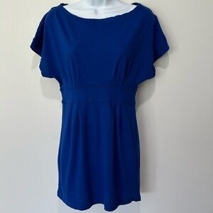 Blue mini butterfly sleeve dress